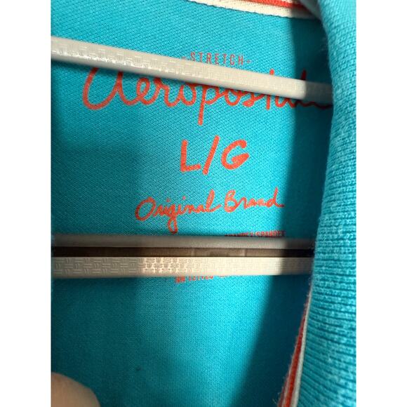 AEROPOSTALE Women's Aero Solid A87 Polo in teal - Picture 3 of 8